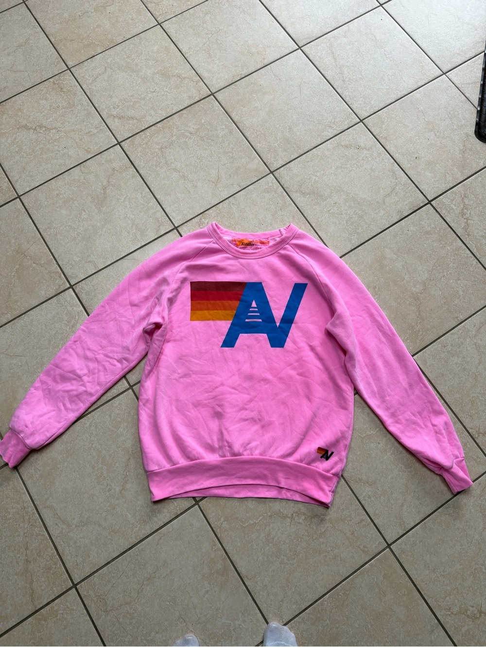 Aviator Nation neon Pink Crewneck size S